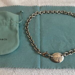 Please Return to Tiffany & Co Oval Tag Necklace/Choker